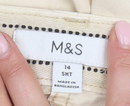 Womens UK Size 14 Marks and Spencer Regular Fit Chino Beige Trousers