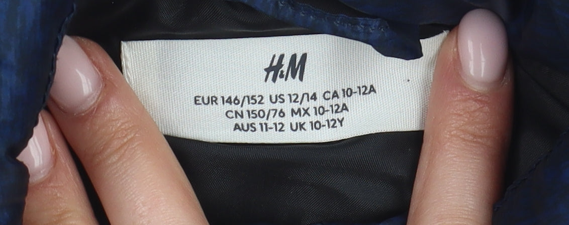 H&M Boys Blue Padded Bodywarmer Jacket, Size 11-12Y
