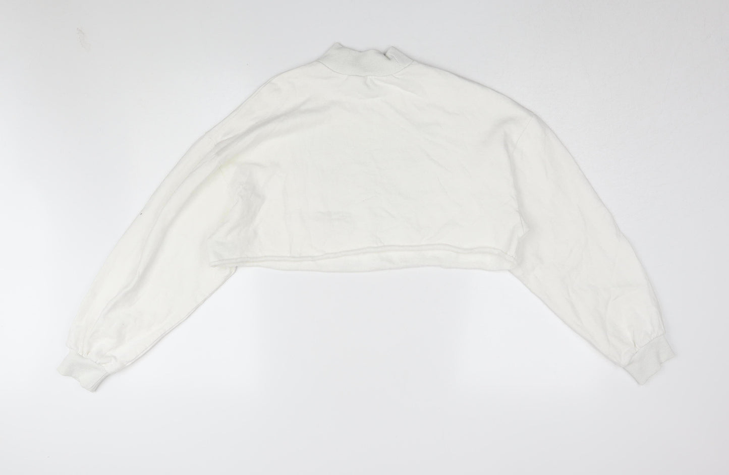 H&M Women's White Pullover Sweatshirt, Size 12