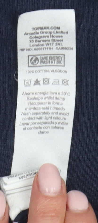 Topman Men's Blue Full Zip Hoodie L Regular