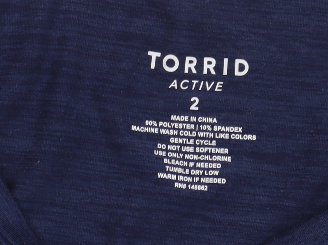 Womens UK Size 2 Torrid Blue Basic T-Shirt