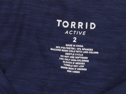 Womens UK Size 2 Torrid Blue Basic T-Shirt