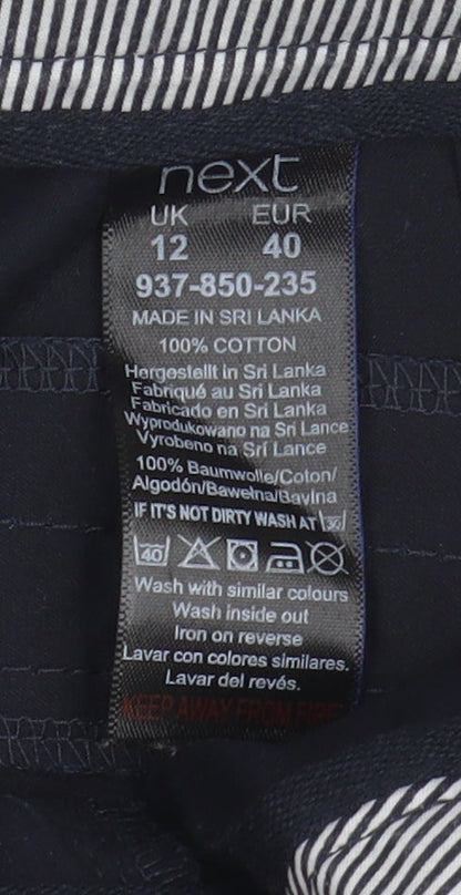 Next Men's Black Chino Trousers Size 12 Regular Fit