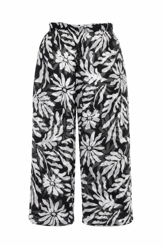 Womens UK Size L Topshop Relaxed Fit Wide-Leg Black Trousers