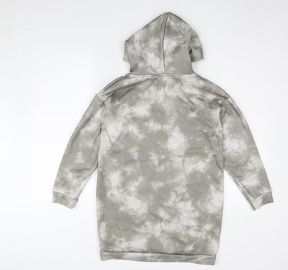 River Island Girls Grey Tie-Dye Hoodie Dress 9-10 Years