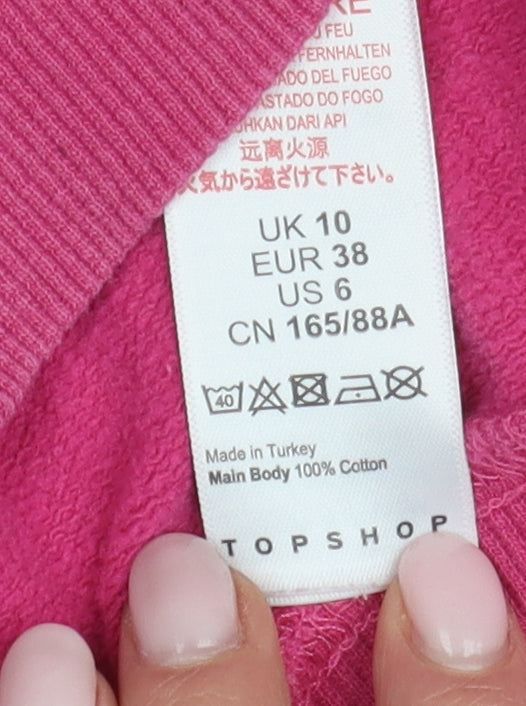 Topshop Women's Pink Sweatshirt UK 10
