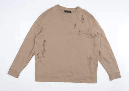 Mens UK Size XL River Island Beige Pullover Sweatshirt
