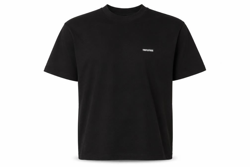 Mens UK Size L Twofeathers Black  T-Shirt