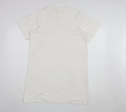 COS Women's White T-Shirt Dress Size 8 Short Sleeve