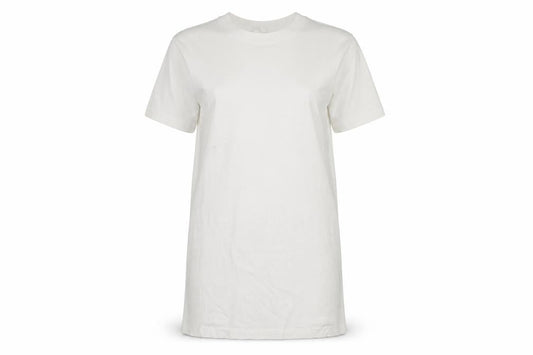 Front view of COS Women's White T-Shirt Dress, size 8, Short Sleeve