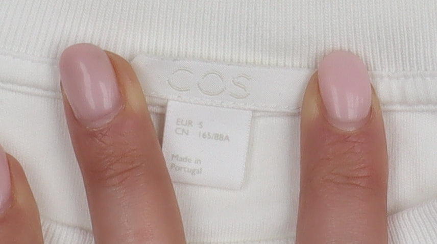 COS Women's White T-Shirt Dress Size 8 Short Sleeve