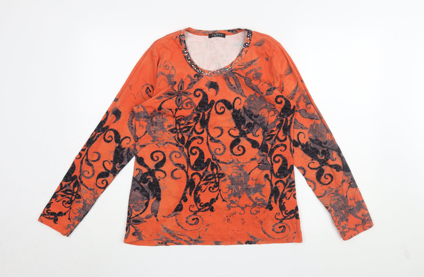 Womens UK Size 14 Via Appia Orange  T-Shirt
