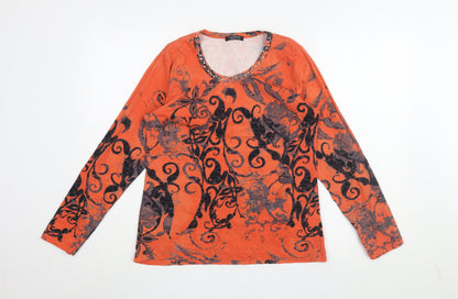 Womens UK Size 14 Via Appia Orange  T-Shirt