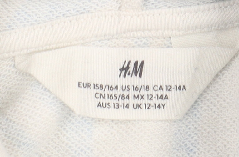 H&M Boys Blue Graphic Print Full Zip Hoodie 12-14 Years