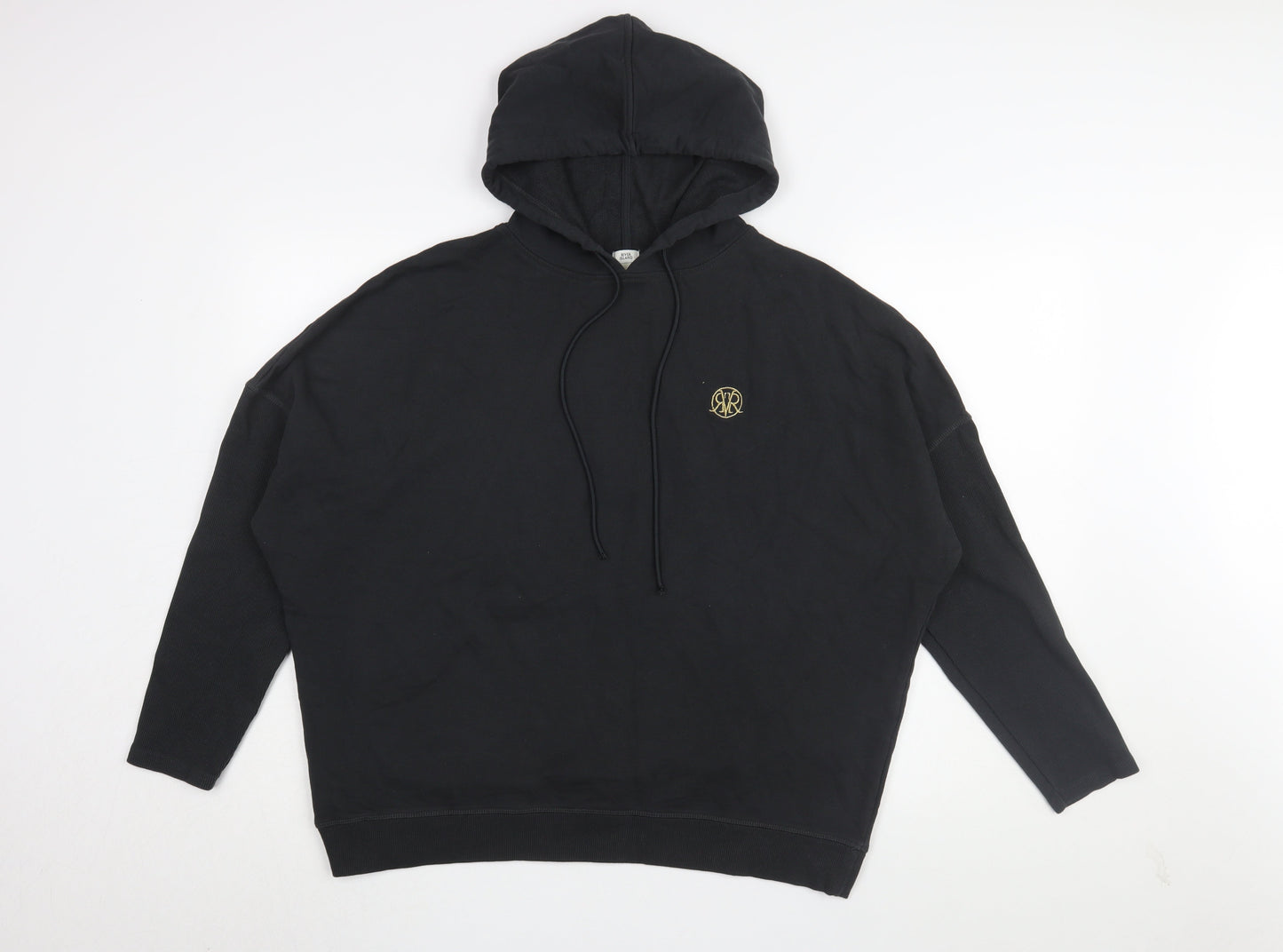 Mens UK Size L River Island Black Pullover Hoodie