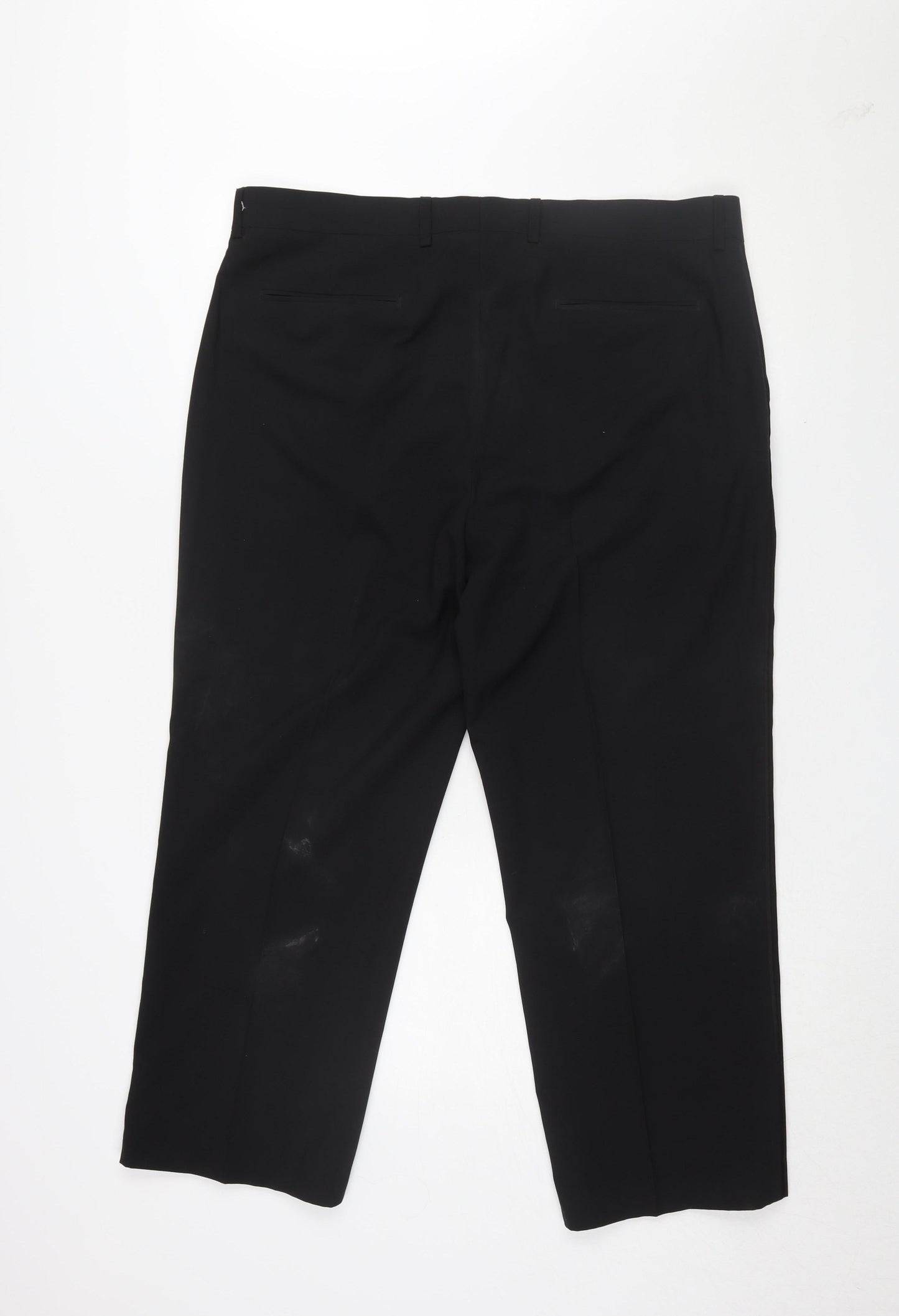 Unisex Adultss UK Size M BHS Regular Fit Dress Pants Black Trousers