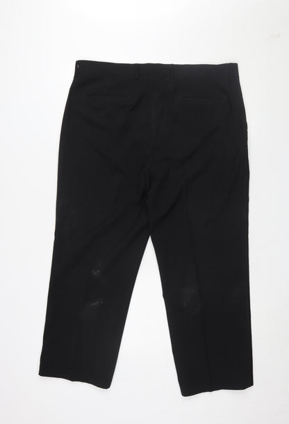 Unisex Adultss UK Size M BHS Regular Fit Dress Pants Black Trousers