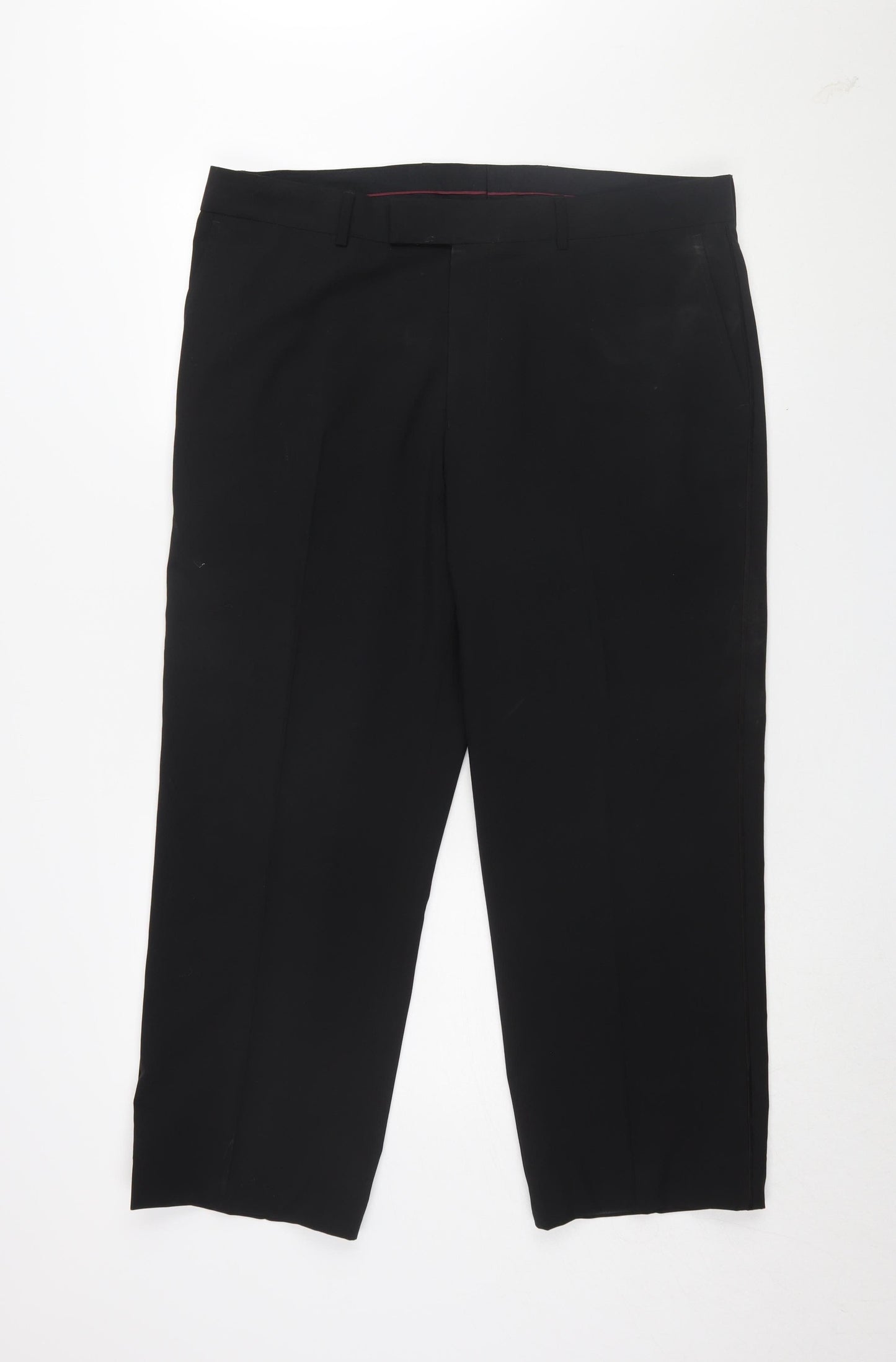Unisex Adultss UK Size M BHS Regular Fit Dress Pants Black Trousers