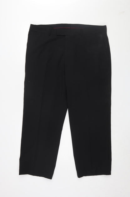 Unisex Adultss UK Size M BHS Regular Fit Dress Pants Black Trousers