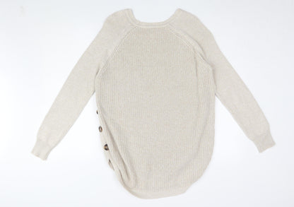 RD Style Women's Beige Medium Crew Neck Pullover Jumper