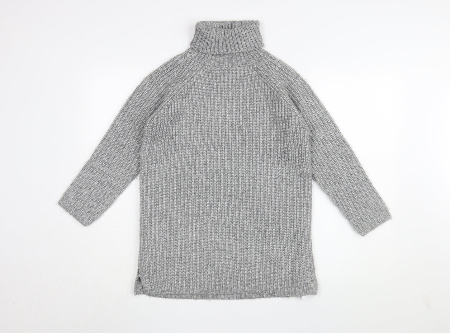 Marks and Spencer Girls Grey Knit Midi Dress 7-8 Years