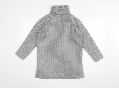 Marks and Spencer Girls Grey Knit Midi Dress 7-8 Years