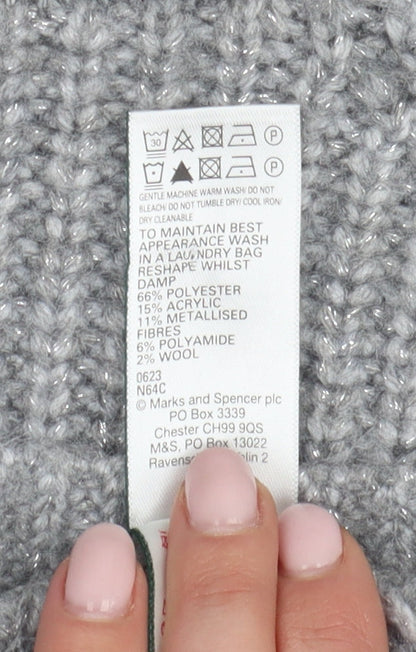Marks and Spencer Girls Grey Knit Midi Dress 7-8 Years