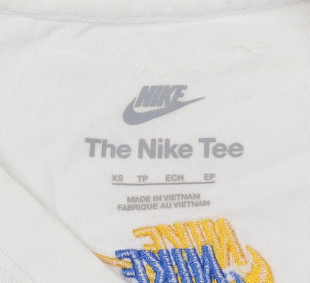 Nike Men's White Logo XS Cotton T-Shirt