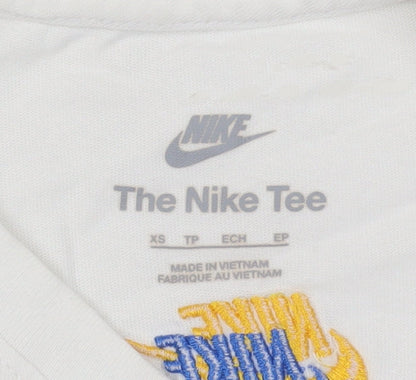 Nike Men's White Logo XS Cotton T-Shirt