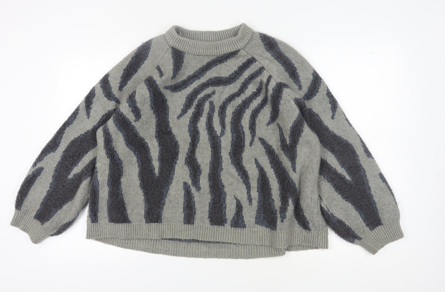 University Club Women's Grey 2XL Zebra Jumper
