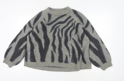 University Club Women's Grey 2XL Zebra Jumper