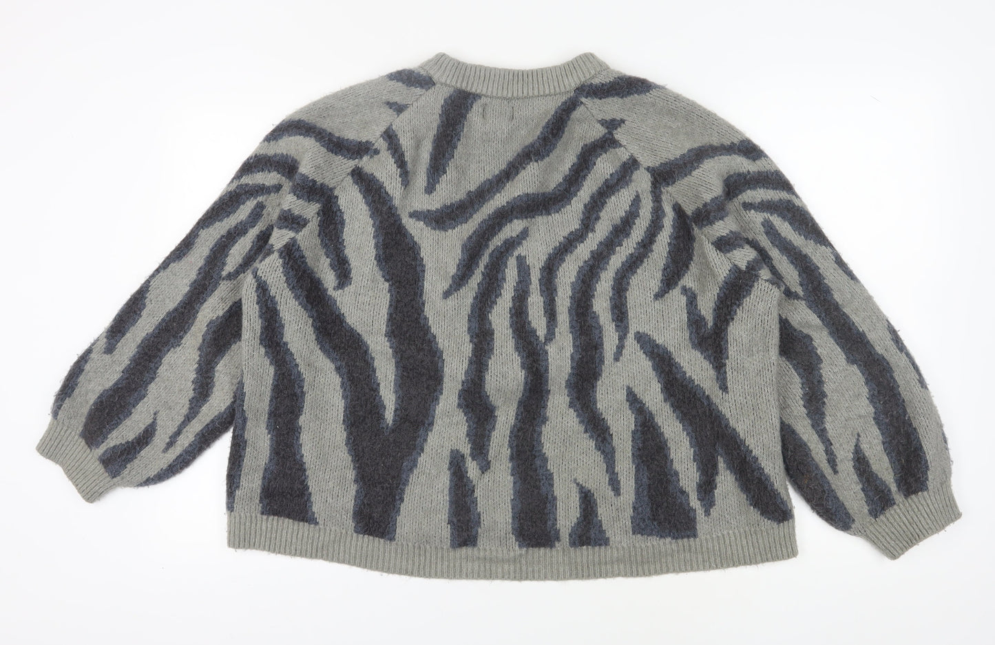 University Club Women's Grey 2XL Zebra Jumper