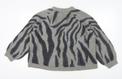 University Club Women's Grey 2XL Zebra Jumper