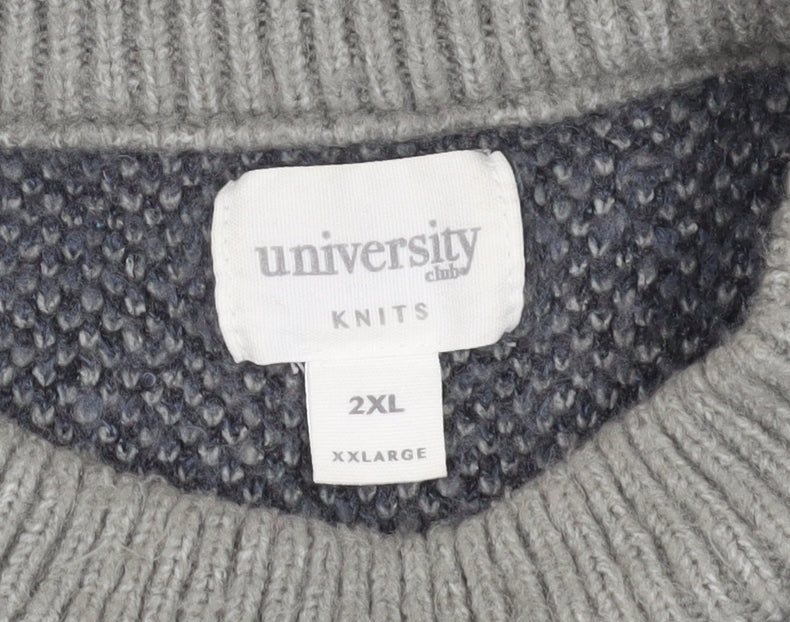University Club Women's Grey 2XL Zebra Jumper