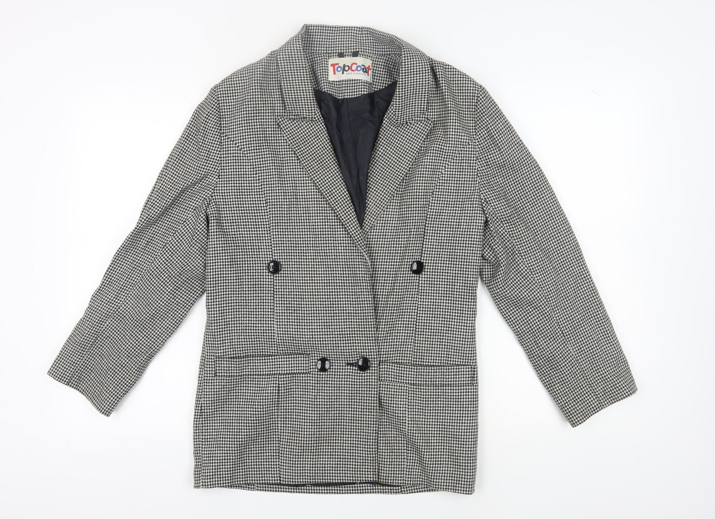 TopCoat Women's Black Houndstooth Blazer Size 10