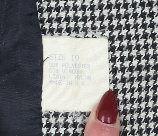 TopCoat Women's Black Houndstooth Blazer Size 10