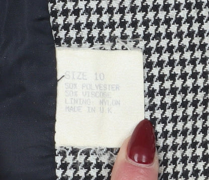 TopCoat Women's Black Houndstooth Blazer Size 10