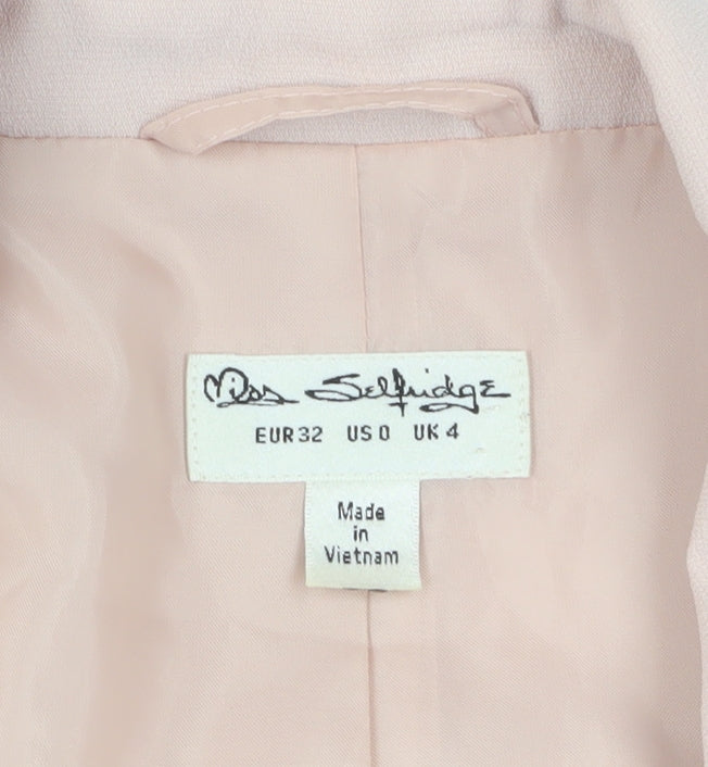 Miss Selfridge Women's Pink Suit Jacket Size 4