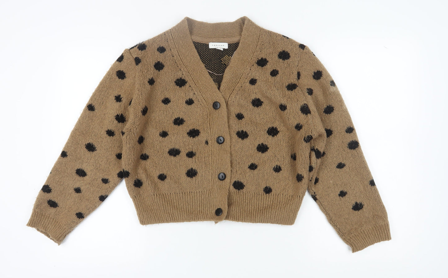Womens UK Size S Topshop Brown Cardigan Jumper