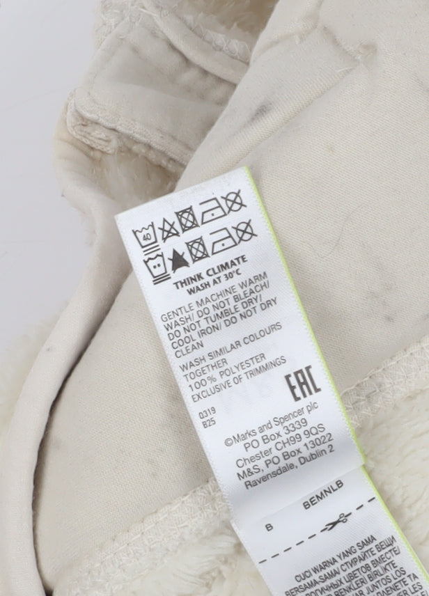 Marks & Spencer Women's Ivory Fleece Jacket Size 14