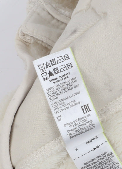 Marks & Spencer Women's Ivory Fleece Jacket Size 14