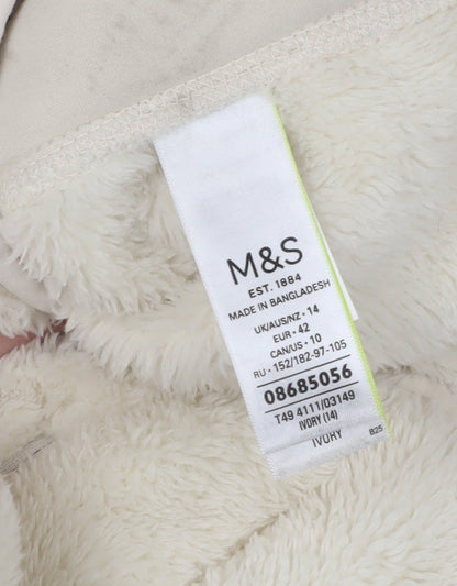 Marks & Spencer Women's Ivory Fleece Jacket Size 14