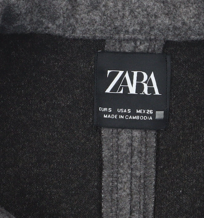 Womens UK Size S Zara Grey Overcoat