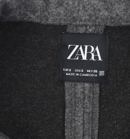 Womens UK Size S Zara Grey Overcoat