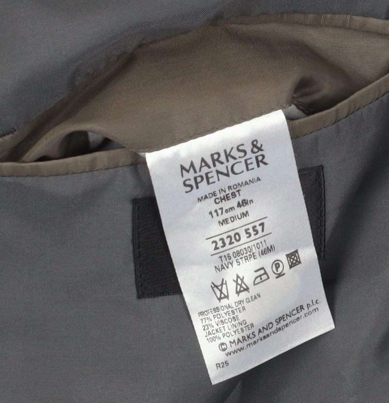 Mens UK Size 46 Marks and Spencer Regular Blue Suit Jacket