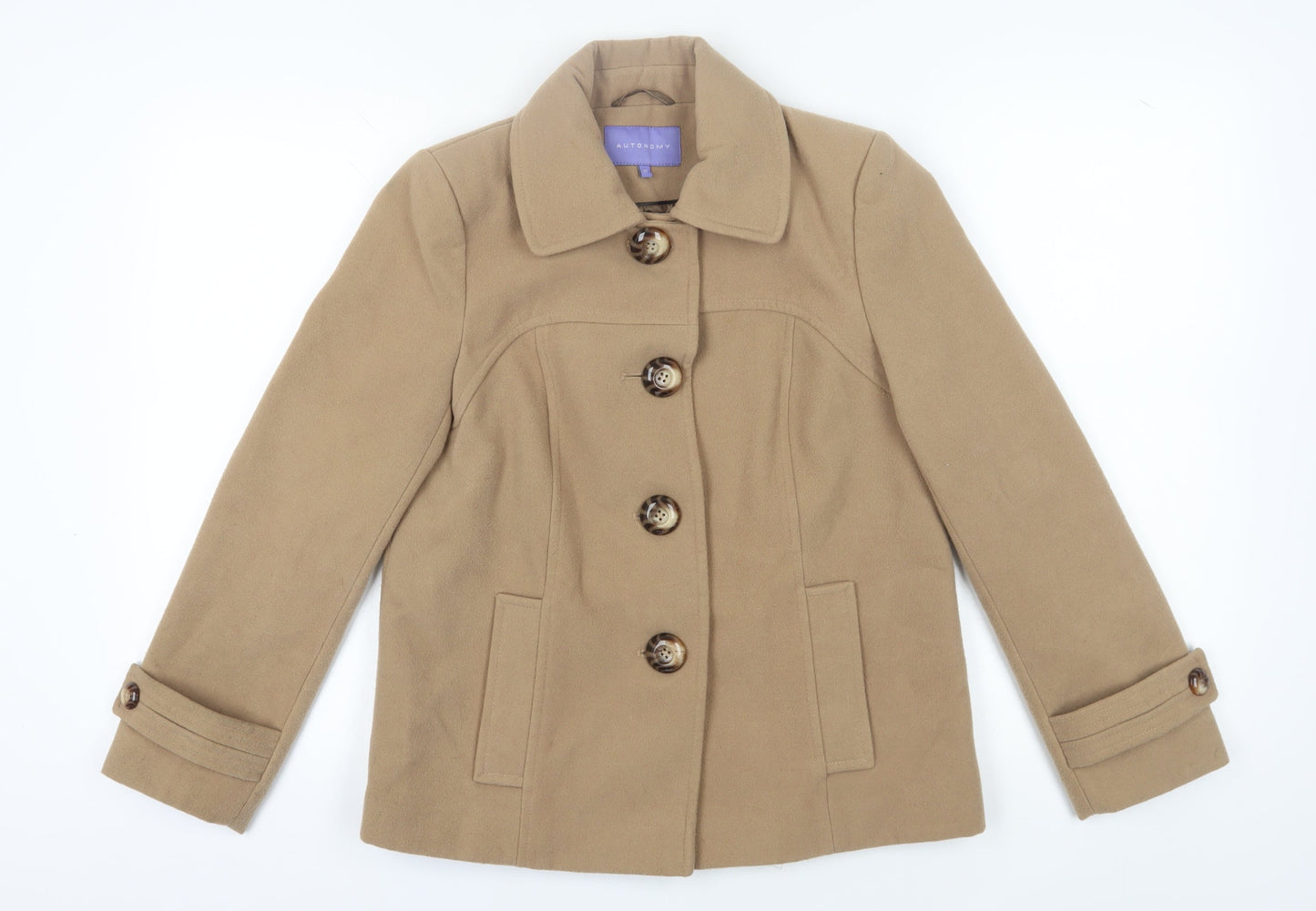 Autonomy Women Beige Basic Coat Size 10