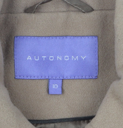 Autonomy Women Beige Basic Coat Size 10