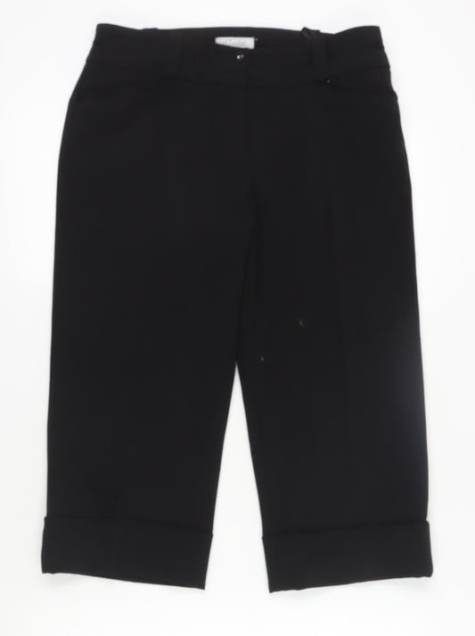 J. Taylor Women's Black Capri Trousers, Size 12, Smart Casual