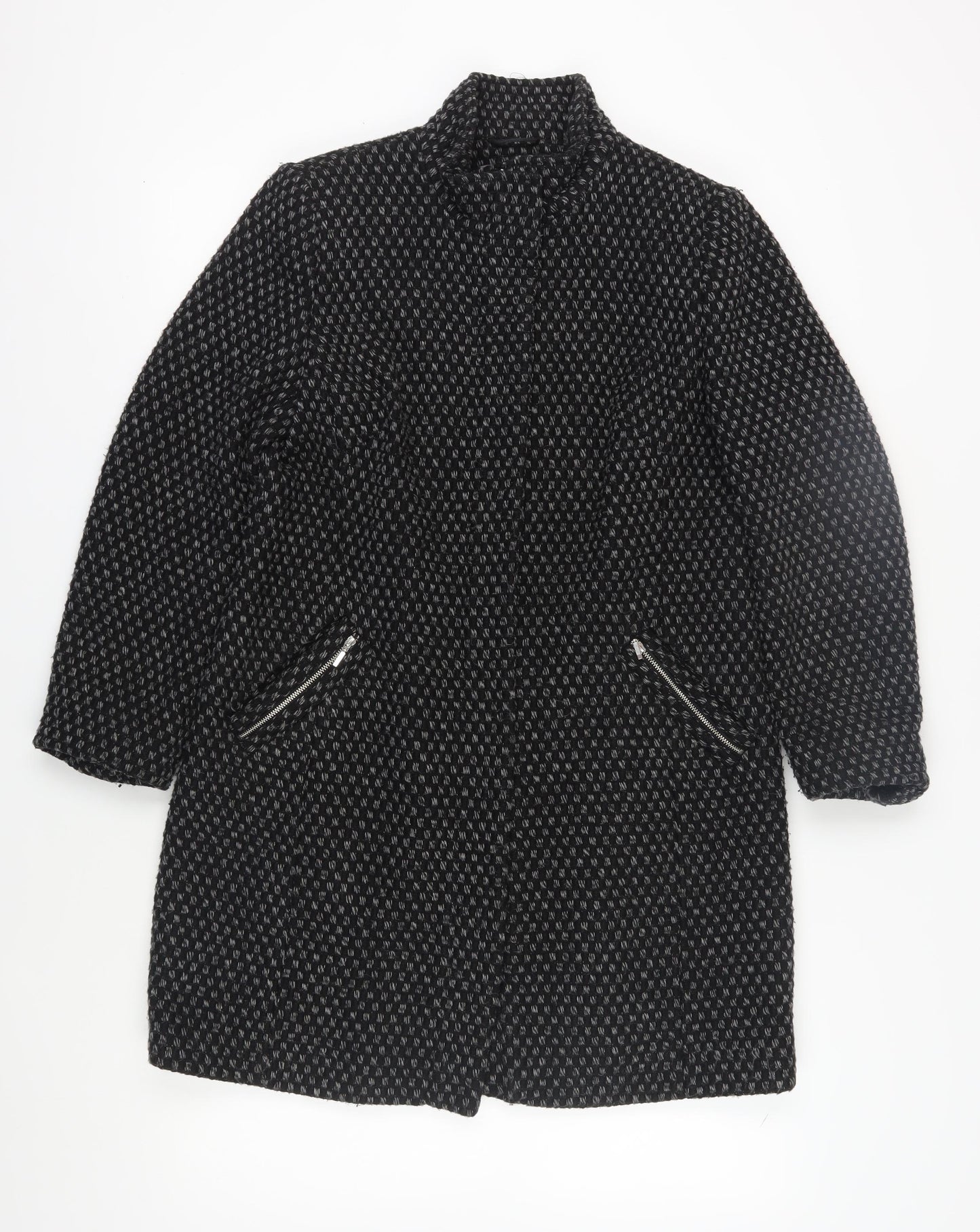 Womens UK Size 14 BHS Black Overcoat