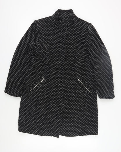 Womens UK Size 14 BHS Black Overcoat